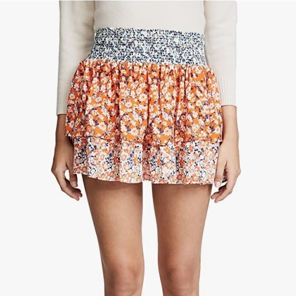 RAMY BROOK TIERED SILK MINI SKIRT